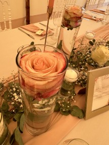 DECORATION MARIAGE ROSE CLAIR CHAMPETRE